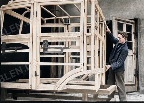 Karosserierahmen in den Vereinigten Werkstätten, München 1949