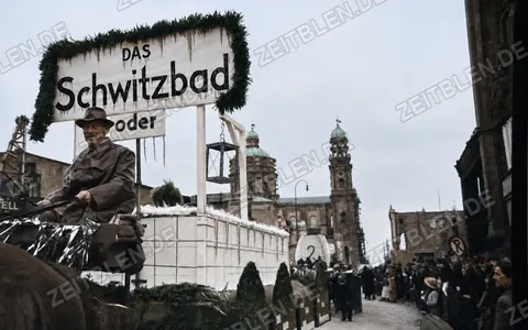 „Das Schwitzbad oder“-Festwagen beim Münchner Faschingsumzug, 27. Februar 1949