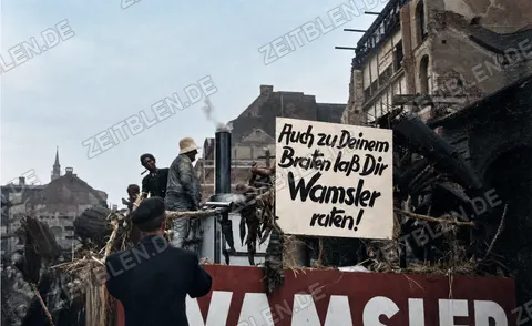 Wamsler-Werbewagen beim Münchner Faschingsumzug, 27. Februar 1949