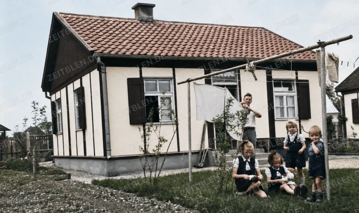 Haus aus dem Porenit-Werk in München-Haar, 27. Mai 1949
