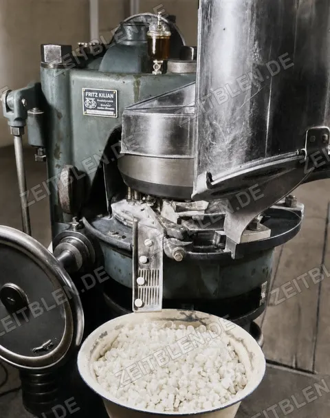 Kilian-Pressmaschine bei den Trineral-Werken, München, 10. März 1949