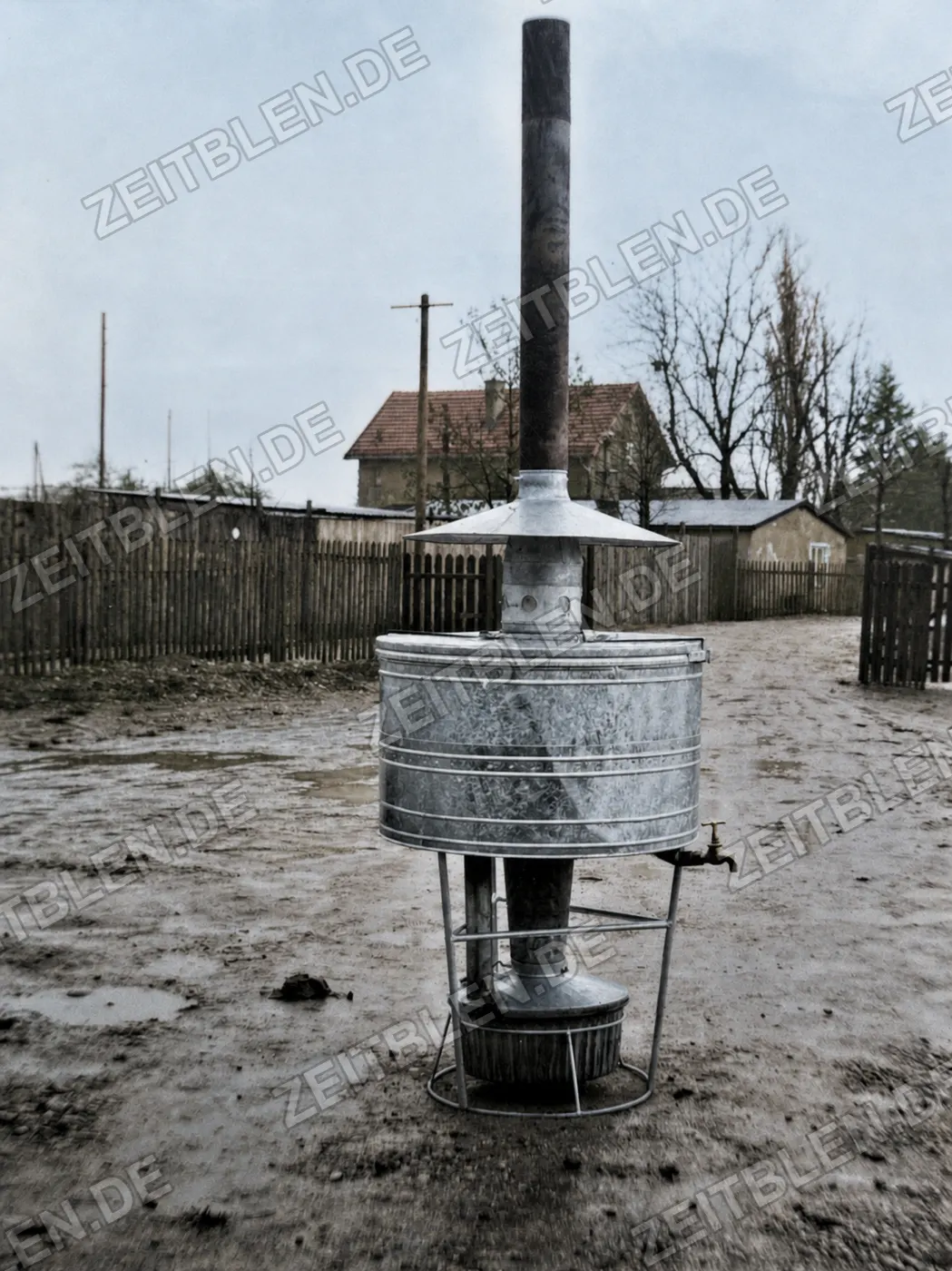 Hy-Lo Heizgerät im Freien, München 1951