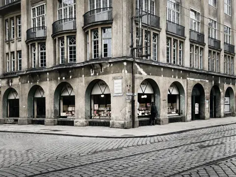 MÜKO-Schaufenster im Erdgeschoss des Hansa-Hauses