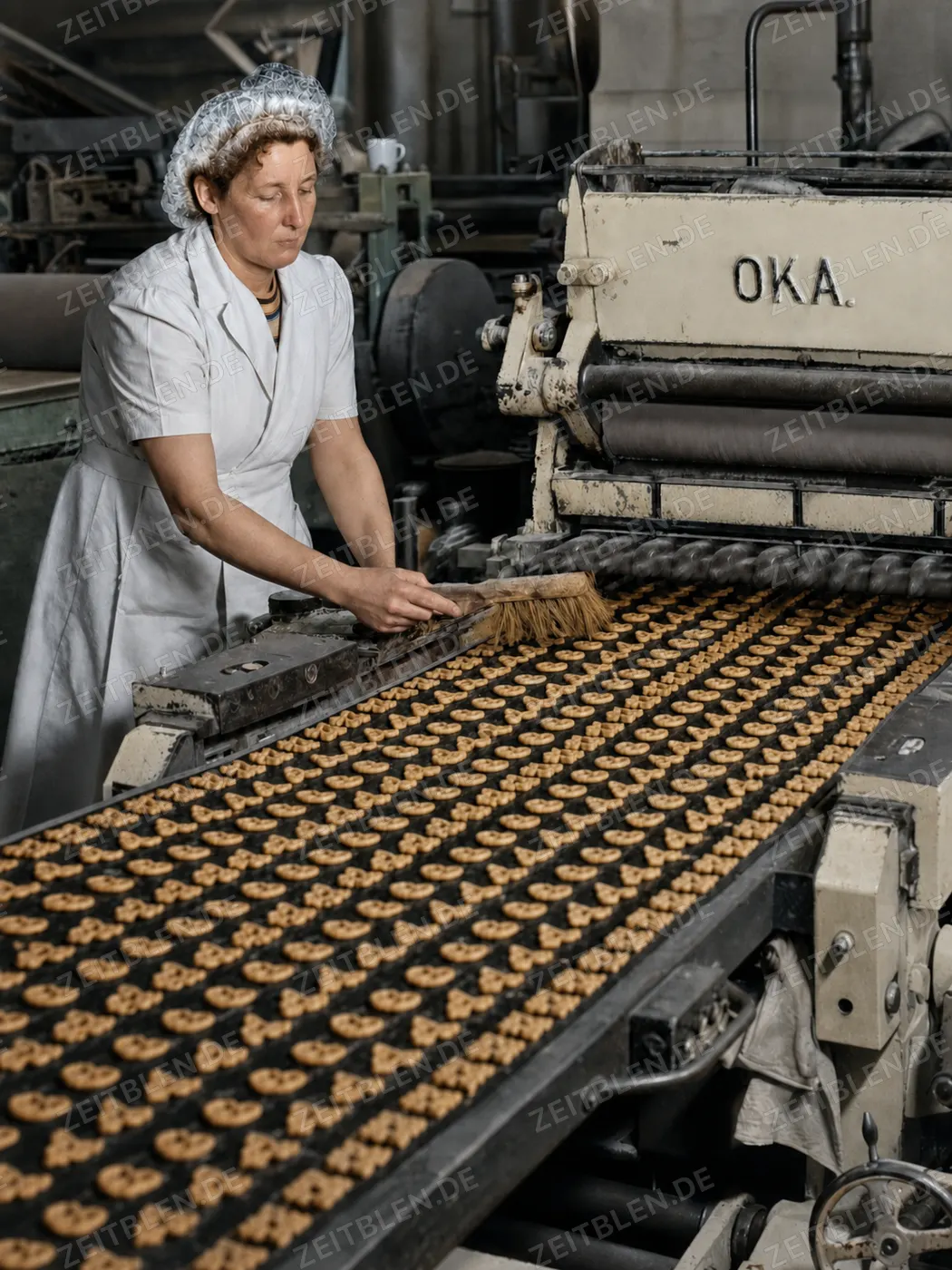 Plätzchenproduktion an der OKA-Maschine
