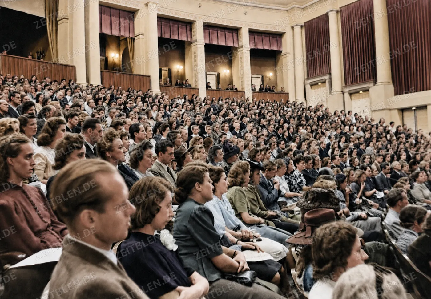 Publikum beim ersten Nachkriegskonzert der Münchner Philharmoniker