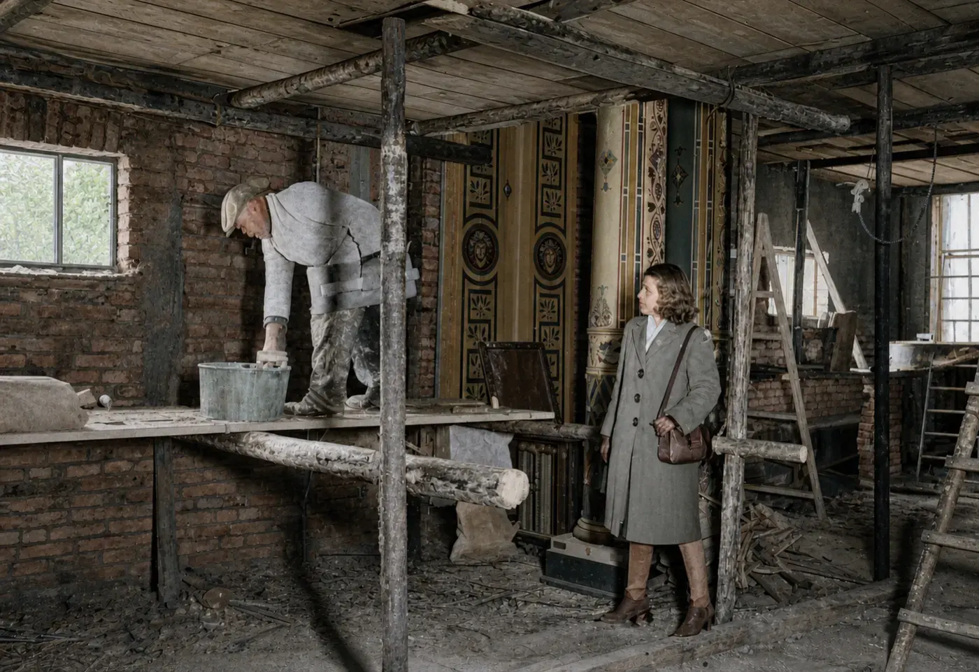Innenansicht der beschädigten Künstlerhaus-Ruine in München