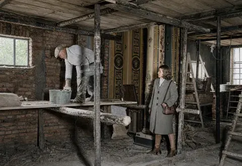Innenansicht der beschädigten Künstlerhaus-Ruine in München