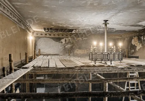 Beschädigter Saal im Münchner Künstlerhaus