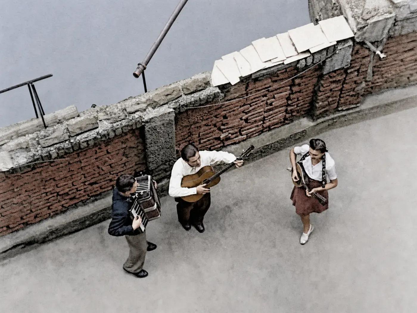 Drei Straßenmusiker in München