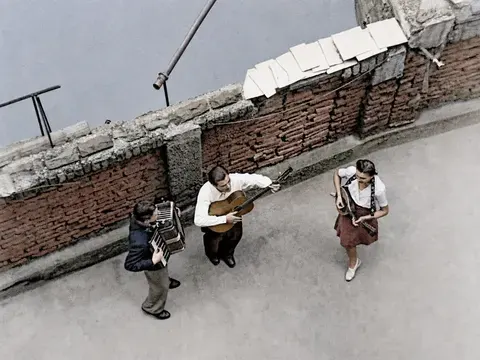 Drei Straßenmusiker in München