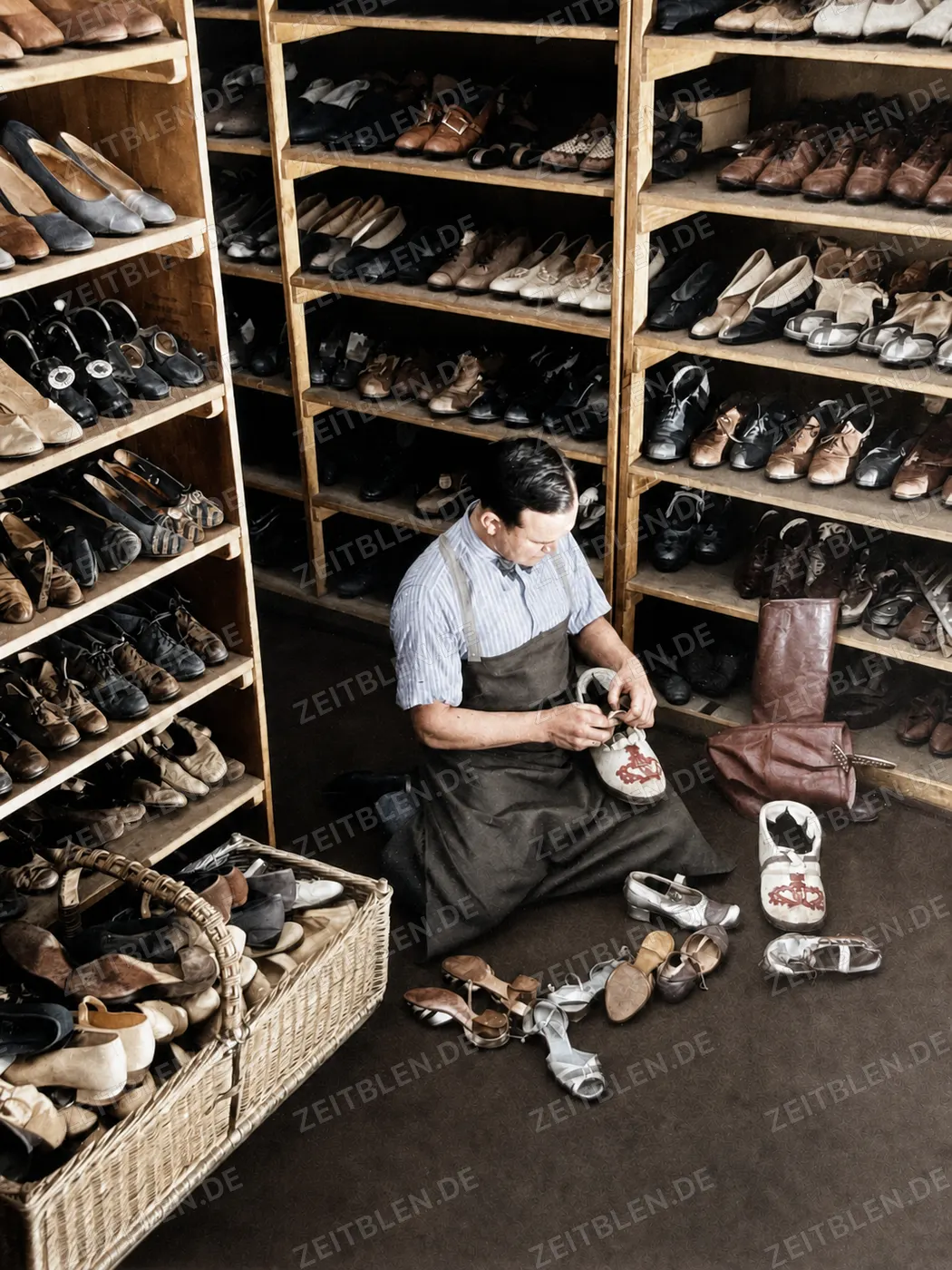 Schuhdepot eines Berliner Theaterfundus, November 1938
