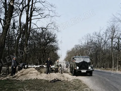 Straßenbauarbeiten in Berlin, März 1937