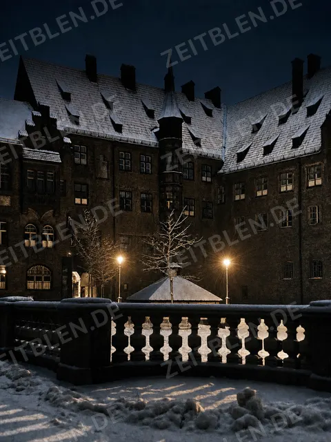 Winternacht im Alten Hof in München, vermutlich 1937