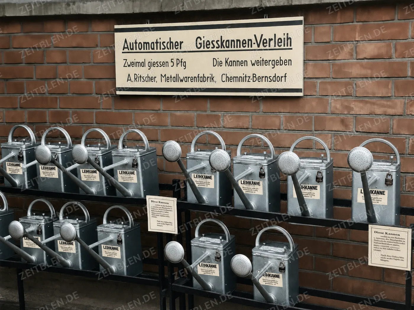 Automatischer Gießkannenverleih am Münchner Nordfriedhof, 1937