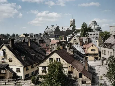 Dächer der Münchner Au vor dem Deutschen Museum, 1937