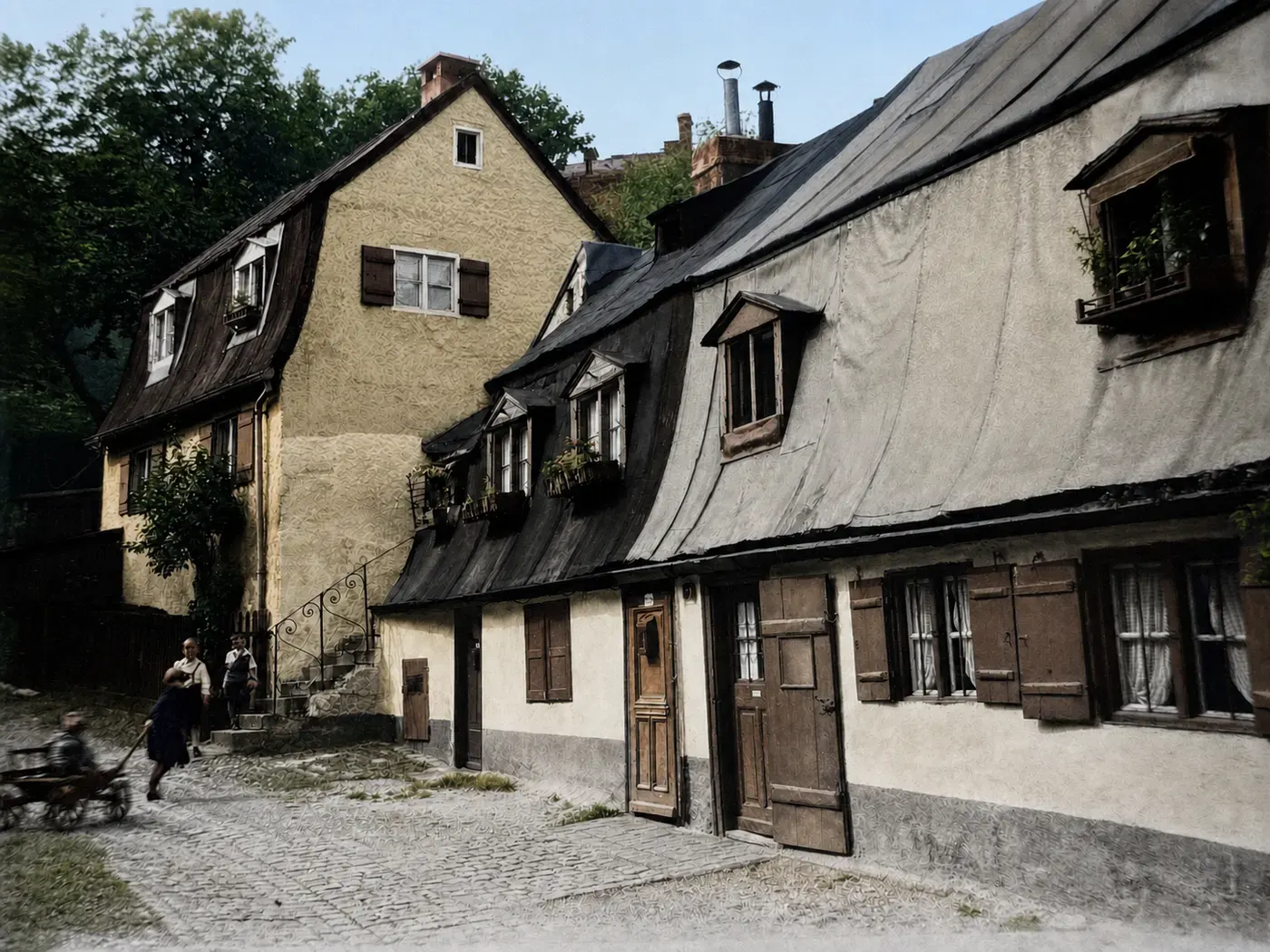 Kleinteilige Wohnbebauung an der Äußeren Wiener Straße, 1937