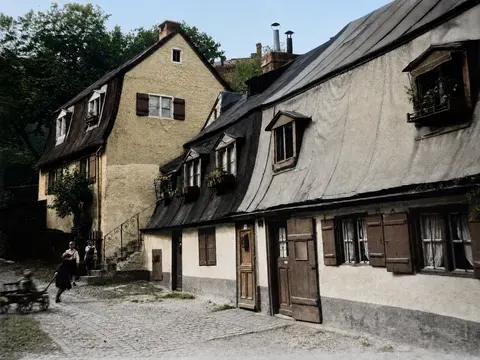 Kleinteilige Wohnbebauung an der Äußeren Wiener Straße, 1937