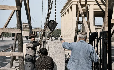 Bauarbeiten im NSDAP-Parteiviertel am Königsplatz, 1935