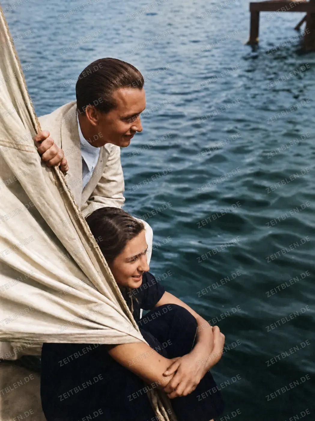 Segelausflug vor Bad Schachen am Bodensee, 1935