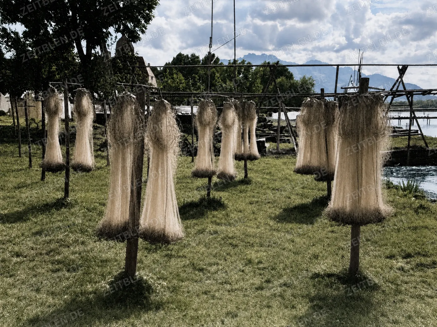 Trocknende Fischernetze auf der Fraueninsel