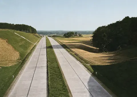 Kurvenführung einer neuen Reichsautobahn