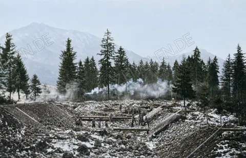 Baustelle der Wildbachverbauung bei Benediktbeuern