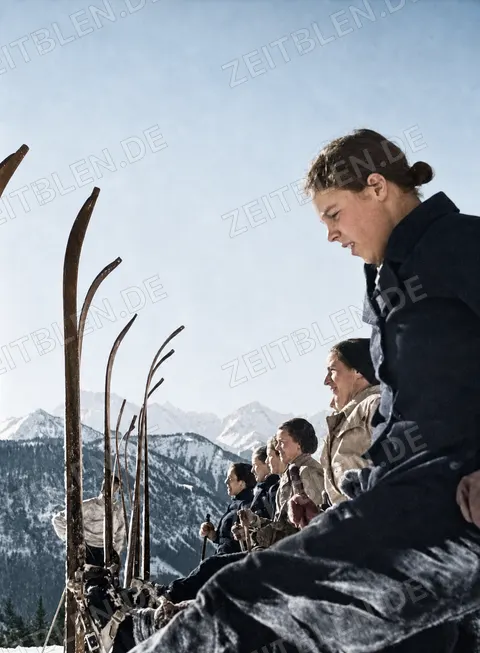 Aufwärmen vor der Skiabfahrt