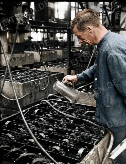 Kontrolle der Fahrzeugbatterien in der Reichspost-Ladestation