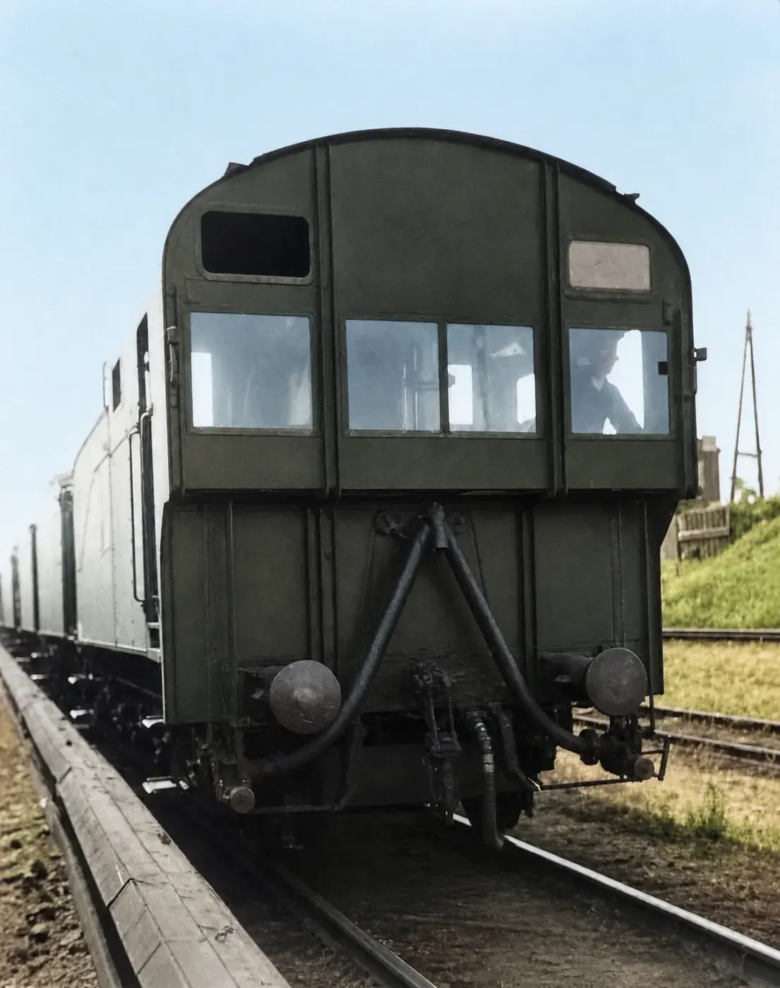 Endwagen eines Reichsbahn-Giftsprengzugs