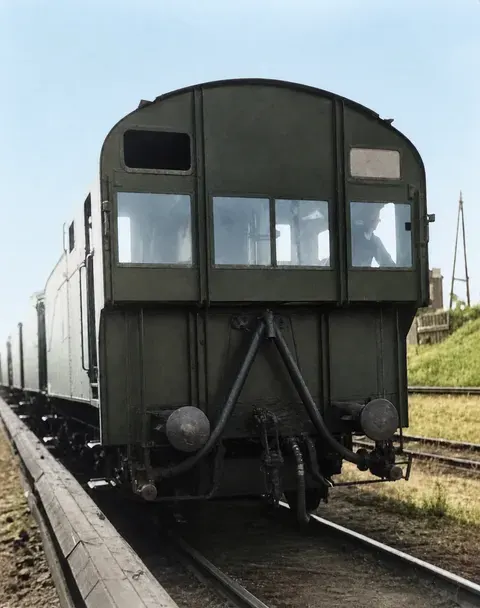 Endwagen eines Reichsbahn-Giftsprengzugs
