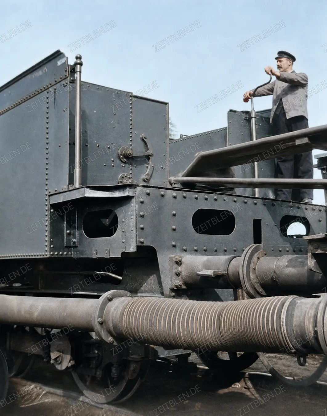 Bedienung der Spritzanlage am Reichsbahn-Giftsprengzug