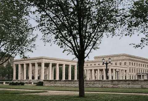 Baumbestand vor „Ehrentempel“ und Parteibau am Königsplatz