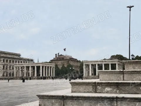 Ehrentempel und Braunes Haus am Münchner Königsplatz