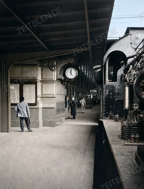 Dampflokomotive am Bahnsteig