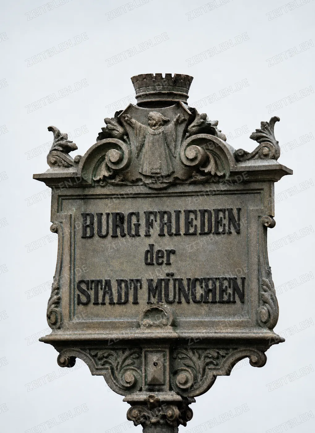 Inschrift einer Münchner Burgfriedensäule