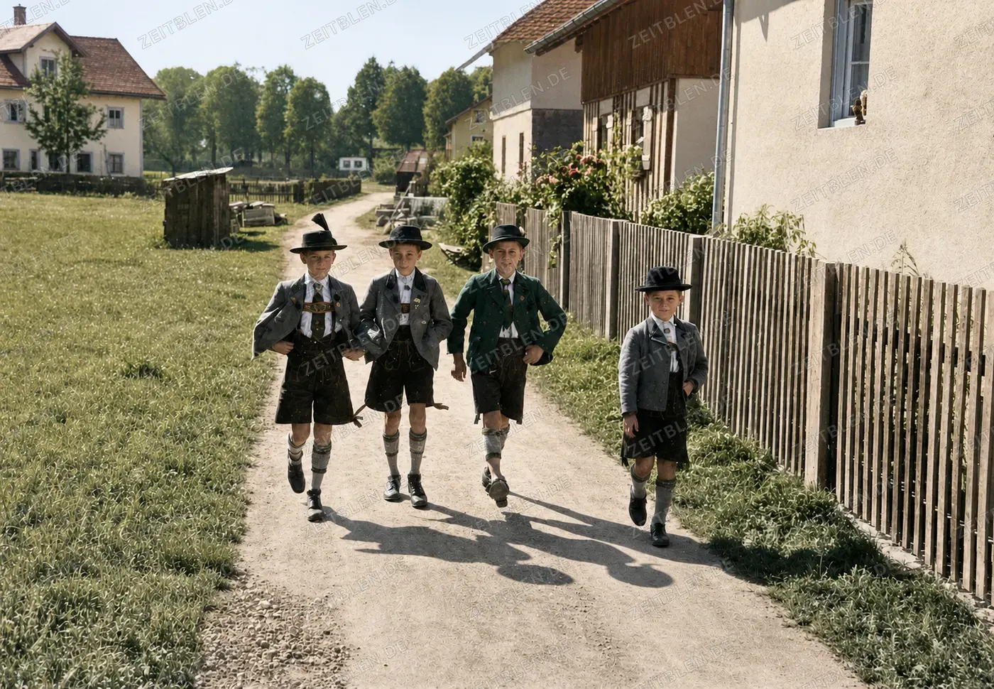 Schuhplattler auf dem Weg durch Traunstein