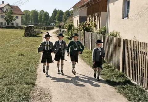Schuhplattler auf dem Weg durch Traunstein