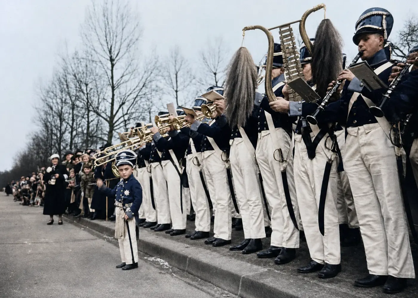 Karnevalistischer Musikzug in Düsseldorf, Februar 1937