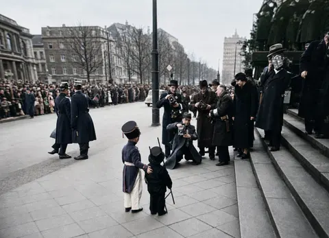 Kostümierte Kinder beim Düsseldorfer Karneval 1937