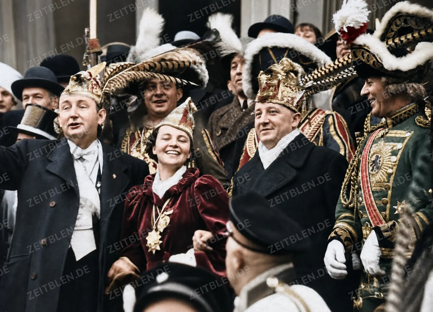 Singendes Düsseldorfer Prinzenpaar im Karneval 1937