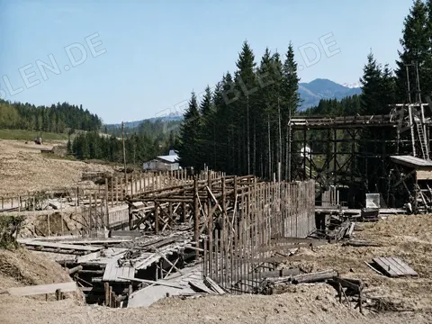 Brückenbaustelle der Reichsautobahn bei Frasdorf