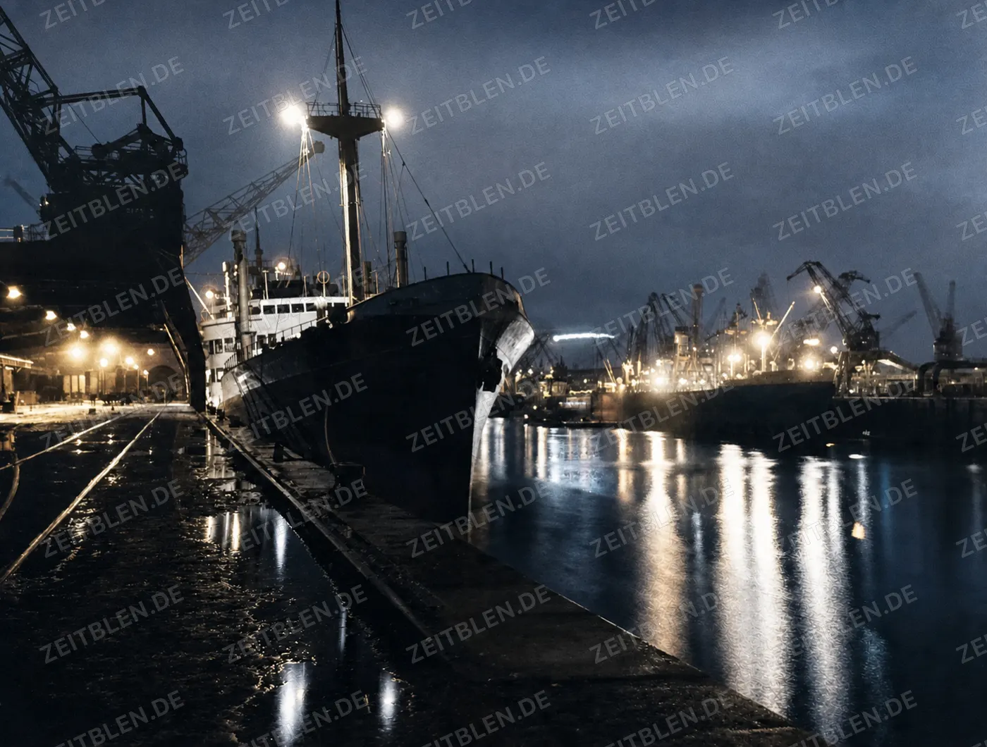 Nachtschicht im Bremer Überseehafen
