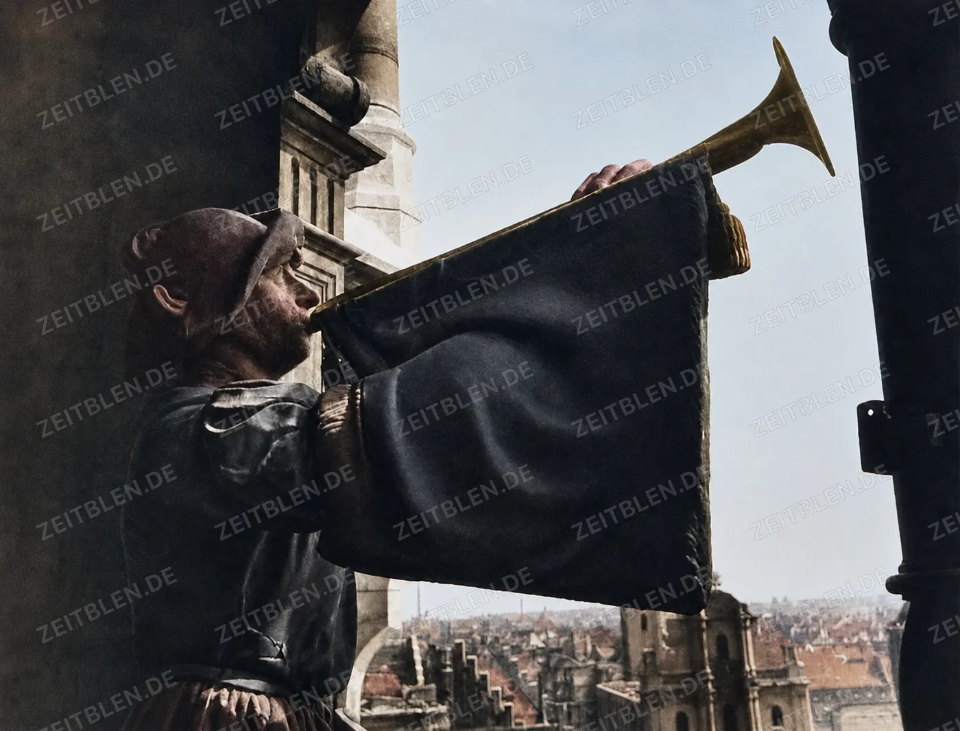 Turmbläser am Neuen Rathaus München, 1936