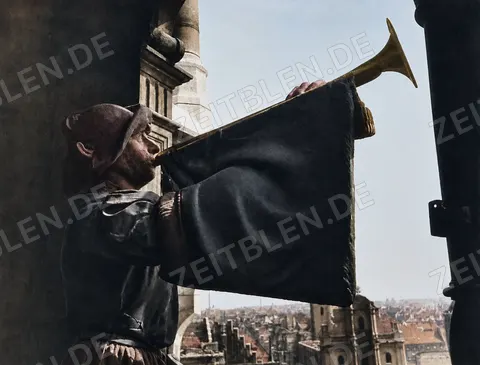 Turmbläser am Neuen Rathaus München, 1936