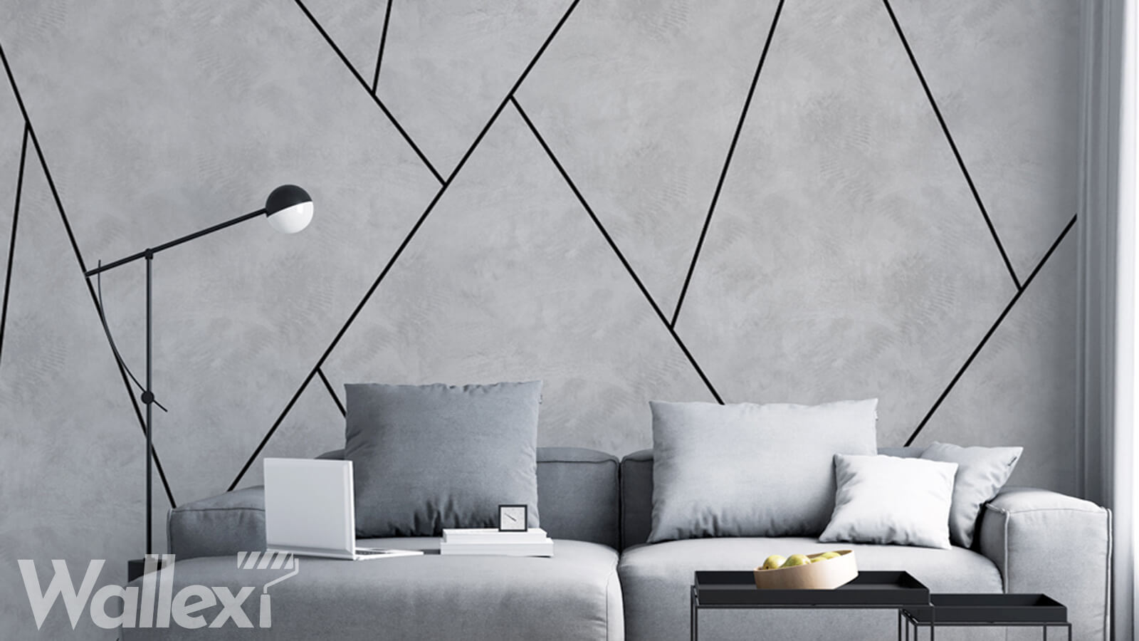 טפט גיאומטרי פסים שחורים