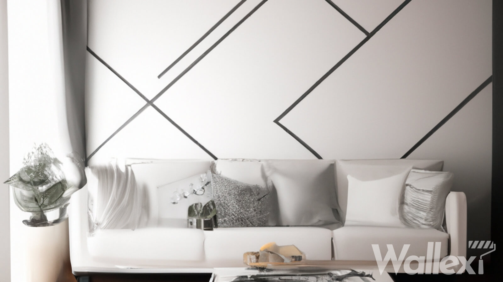 טפט גיאומטרי בסלון