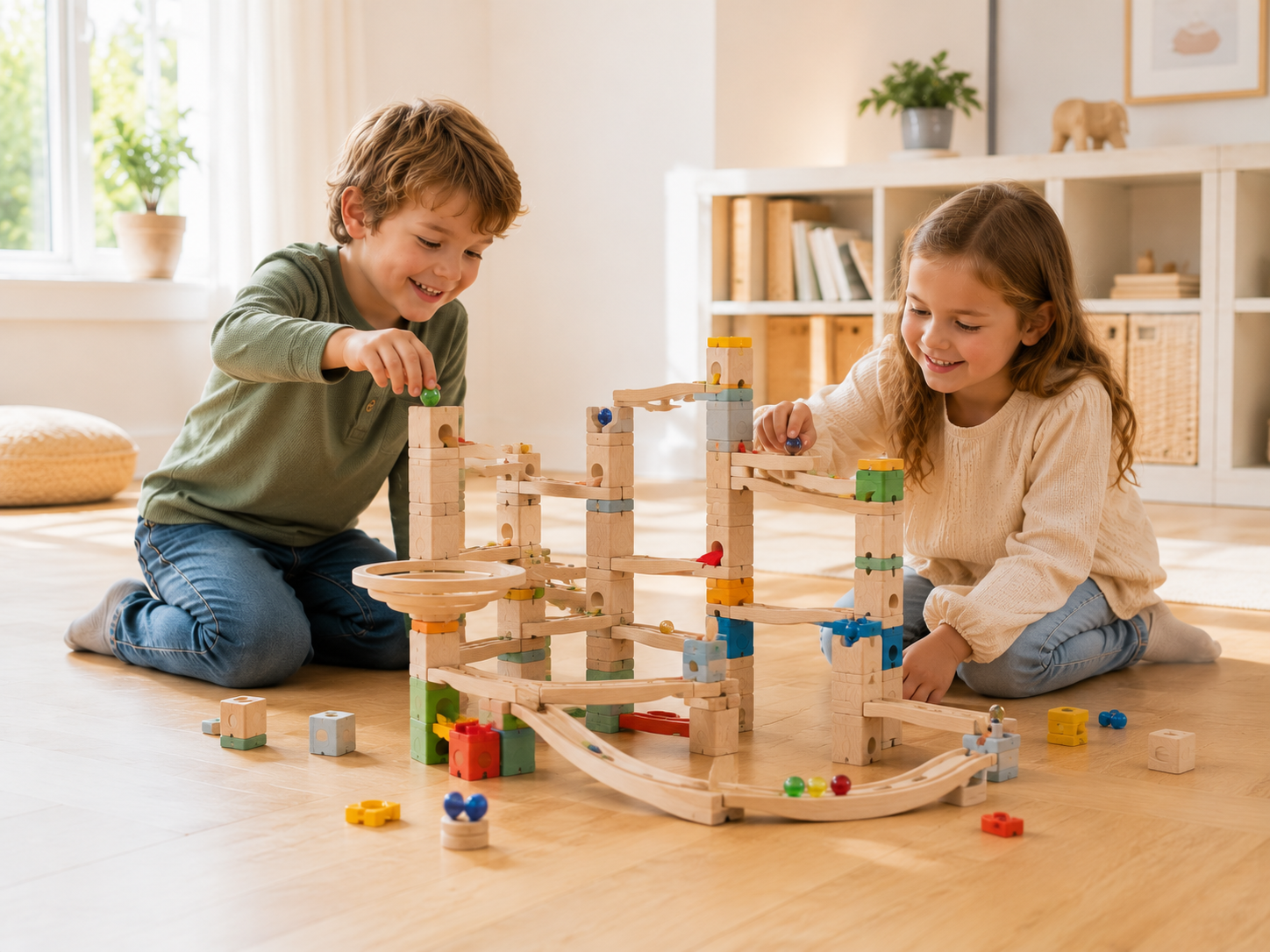 Build exciting marble tracks and experiments.