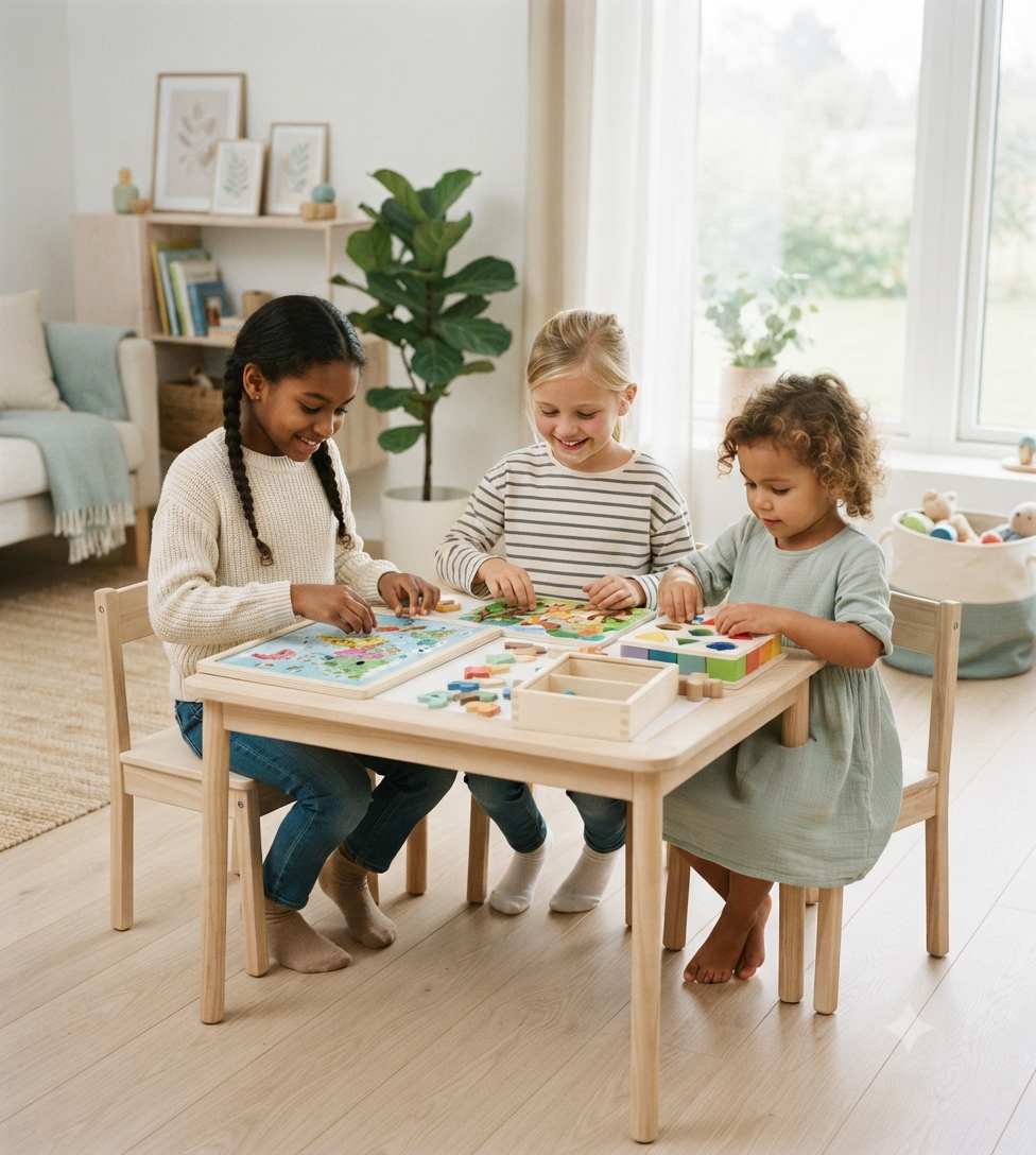 Colorful puzzles for different skill levels.