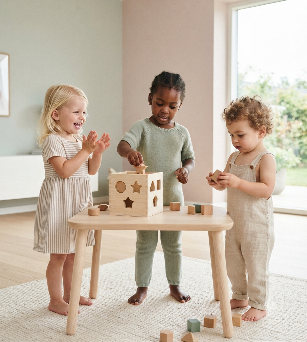 Fun shape matching toy for toddlers.