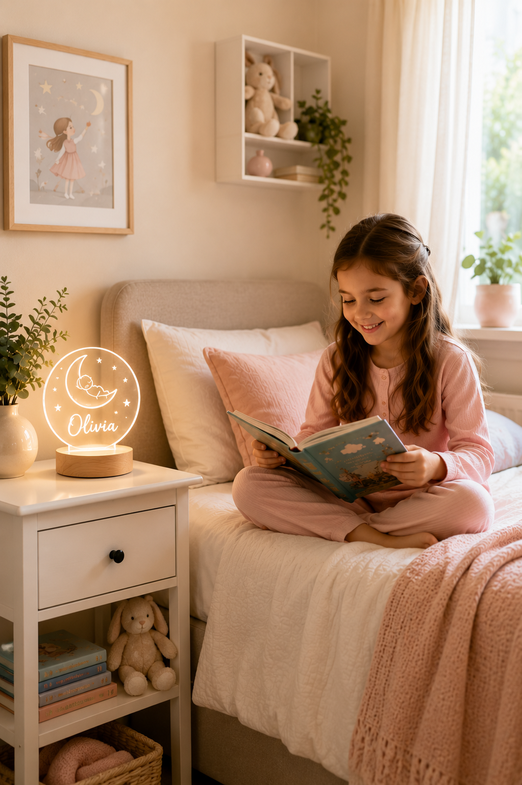 Decorative night light with custom name.